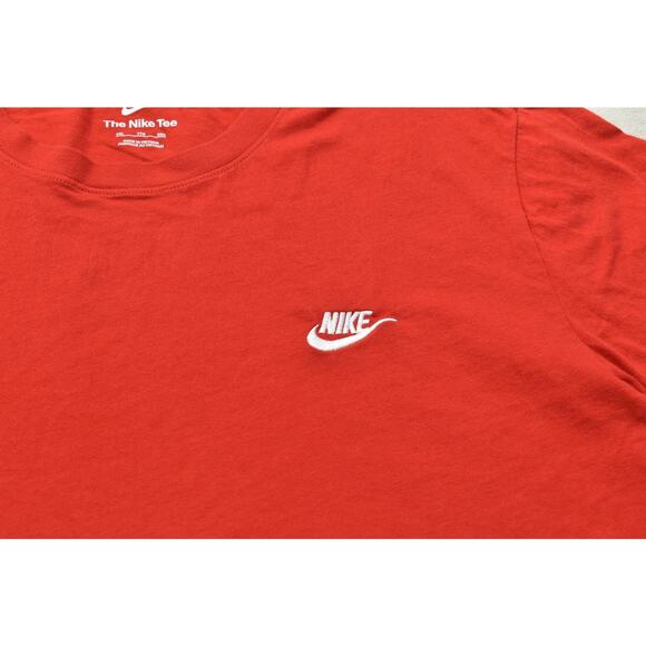 Nike The Nike Tee Men's Red Crewneck T-Shirt Short Sleeve Solid Regular Size XXL - Picture 6 of 8